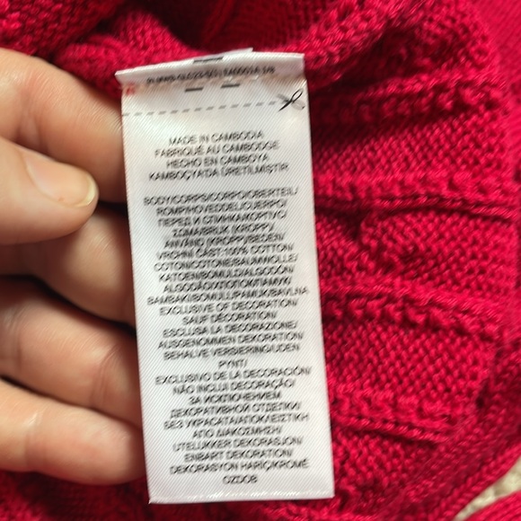 Ralph Lauren red cable knit sweater, NWT - Picture 7 of 9